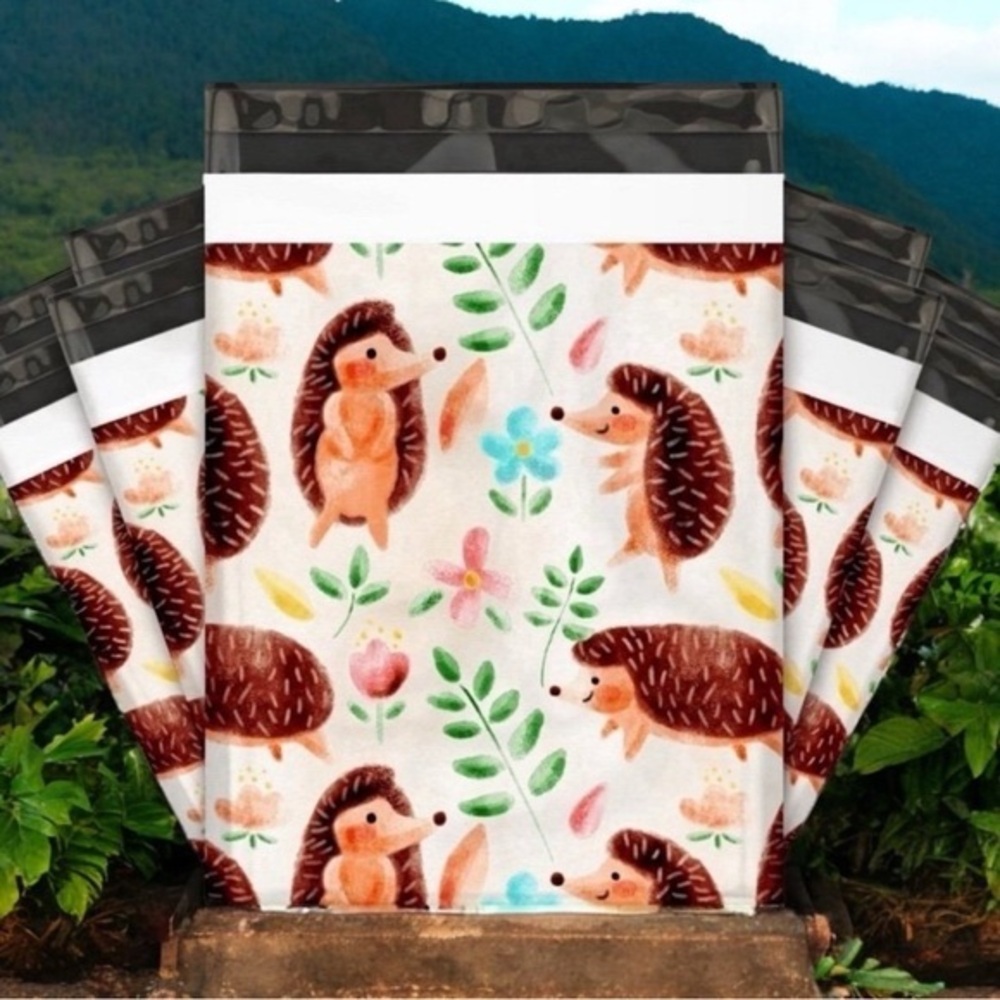(10) 10x13 Hedgehog Poly Mailers